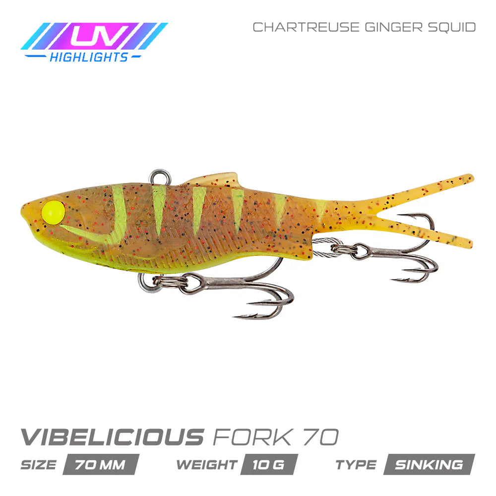Samaki Vibelicious Fork Tail 70mm 10g Soft Vibe Lure