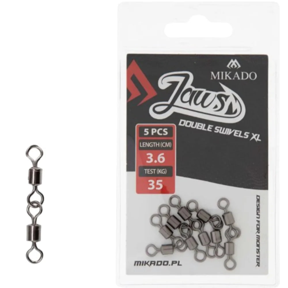 Mikado Jaws Double Swivels XL 35kg - 5pk