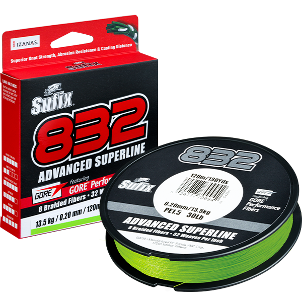Suffix 832 Braid 150 Yards Neon Lime