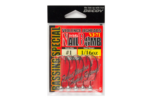 Decoy VJ-71 Nail Bomb Weedless Jig Heads - 5pk