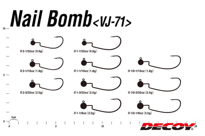 Decoy VJ-71 Nail Bomb Weedless Jig Heads - 5pk