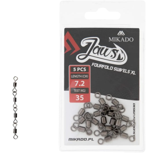 Mikado Jaws Forfold Swivels XL 35kg - 5pk