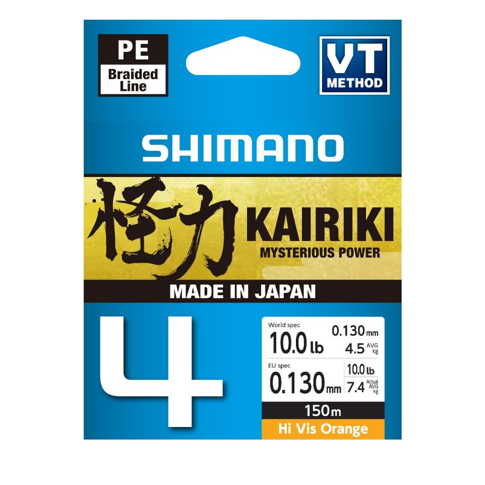 Shimano Kairiki 4 Braided Line - Hi Vis Orange
