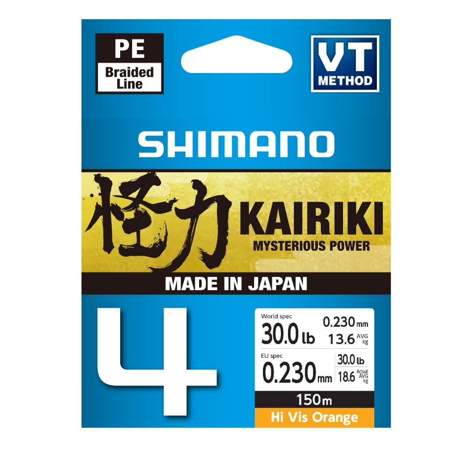 Shimano Kairiki 4 Braided Line - Hi Vis Orange
