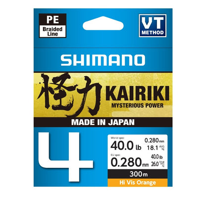 Shimano Kairiki 4 Braided Line - Hi Vis Orange