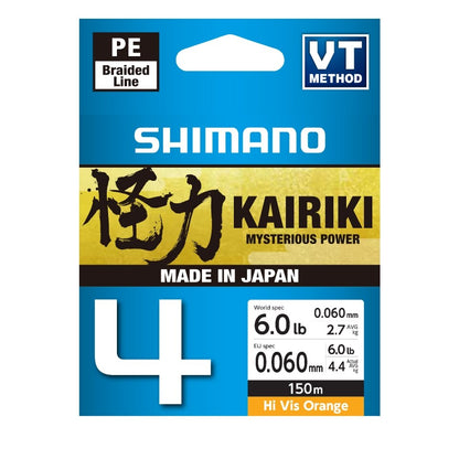 Shimano Kairiki 4 Braided Line - Hi Vis Orange
