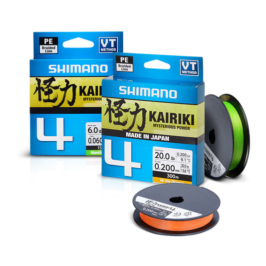 Shimano Kairiki 4 Braided Line - Hi Vis Orange