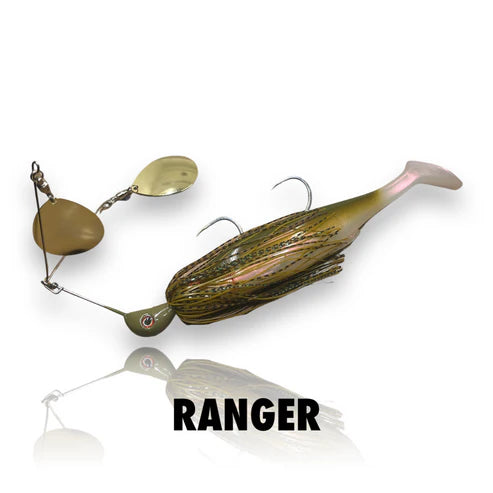 Spinwright Beastrange 1oz Twinspin 7in Plastic Rigged Spinnerbait Lure