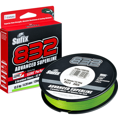 Suffix 832 Braid 150 Yards Neon Lime